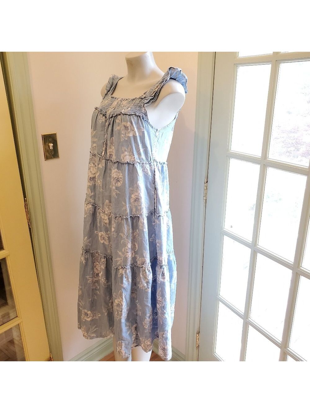 Old Navy Floral Frilled Cottagecore Nightgown Styled Maxi Sun Dress - Picture 4 of 10